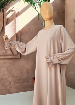 Abaya "Inaya" Beige - Button