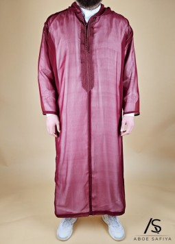 Marokkaanse Djellaba "Muslin" Bordeaux van Rafiq