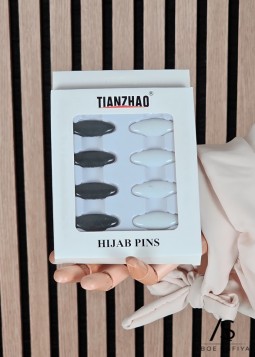 Hijab Pins Zwart/Wit - 8 stuks