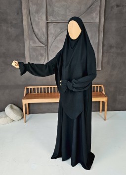 Khimar Set "Farah" Zwart - Button