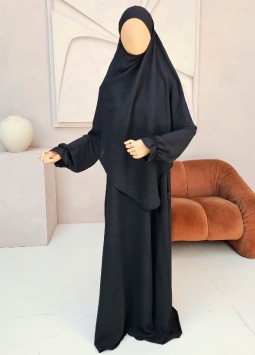 Khimar Set "Safae" Zwart - Pofmouwen