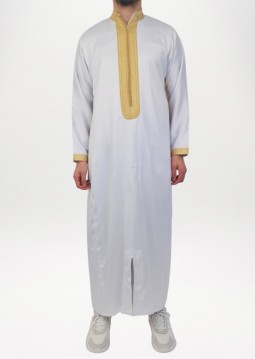 Marokkaanse Kaftan "Meknes" Wit/Goud van Rafiq