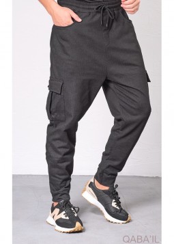 Cargo broek "Flex" Zwart van Qaba'il