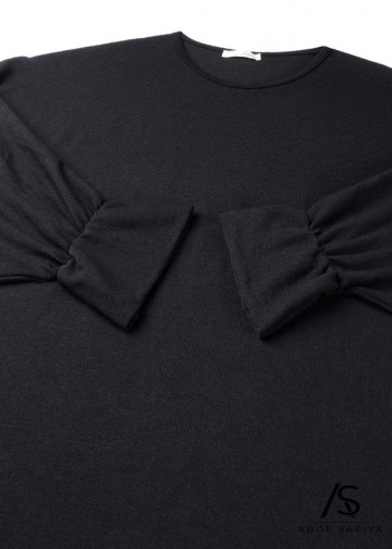 Abaya hajar batwing donkergrijs 2