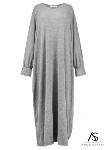 Abaya hajar batwing grijs