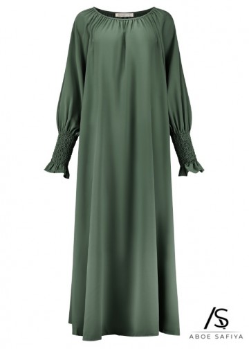 Abaya sawda donkergroen