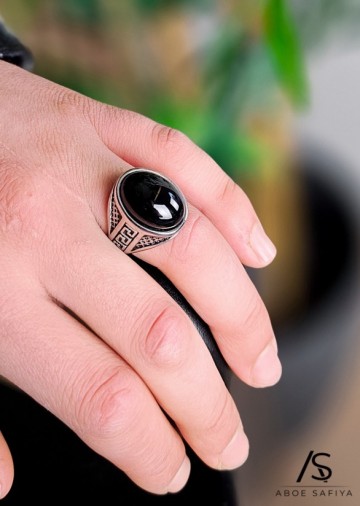 Arabische ring zwarte steen 2