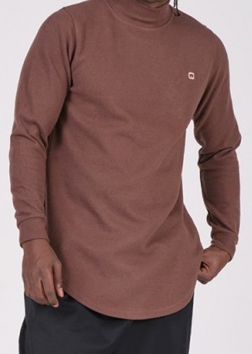 Beige coltrui van qabail