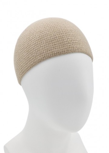 Beige gebedsmuts woolmix