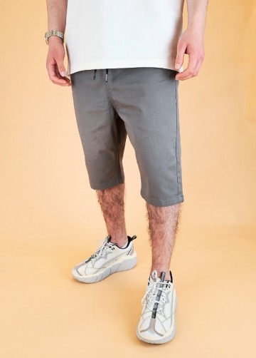 Bermuda chino basic donkergrijs 2