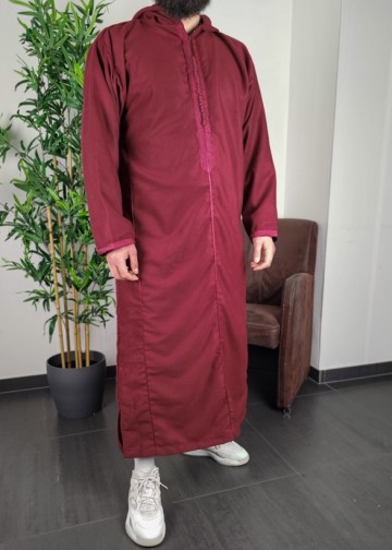 Dikke marokkaanse djellaba casablance bordeaux  rafiq 3