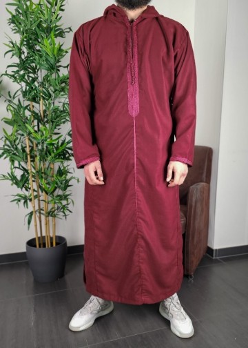 Dikke marokkaanse djellaba casablance bordeaux  rafiq