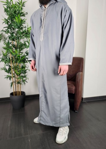 Dikke marokkaanse djellaba casablance grijs   rafiq 2