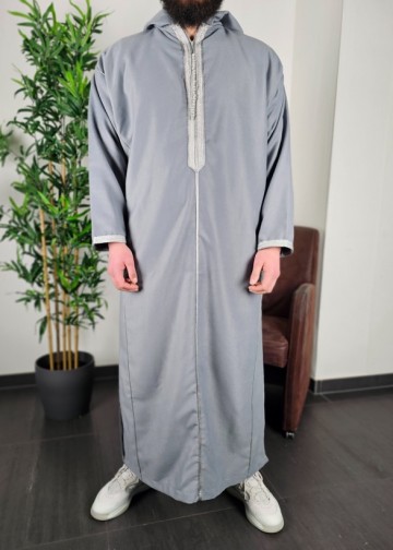 Dikke marokkaanse djellaba casablance grijs   rafiq