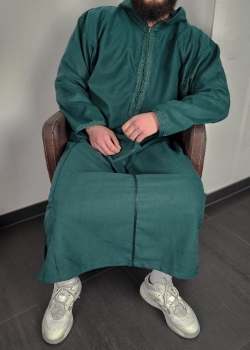 Dikke marokkaanse djellaba casablance groen   rafiq 4