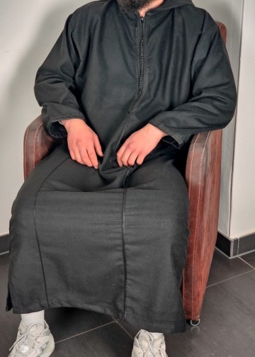 Dikke marokkaanse djellaba casablance zwart  rafiq 3