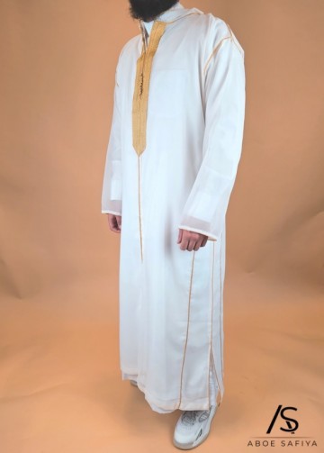 Djellaba muslin whitegold 2