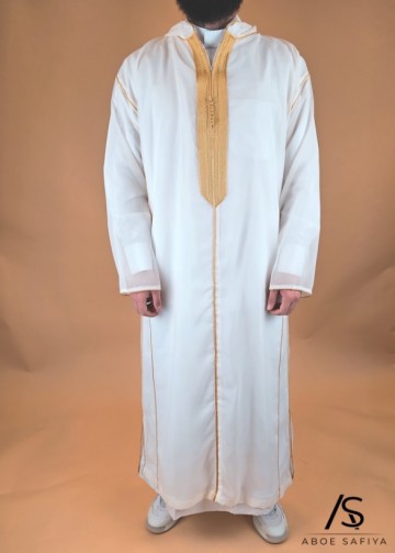 Djellaba muslin whitegold 5