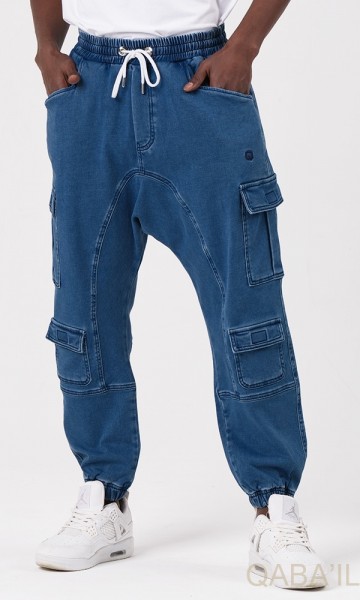 Donkerblauwe cargo jeans vintage van qabail 2