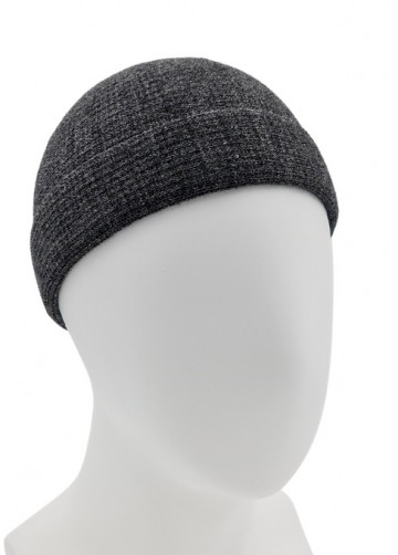 Donkergrijze muts van wolmix