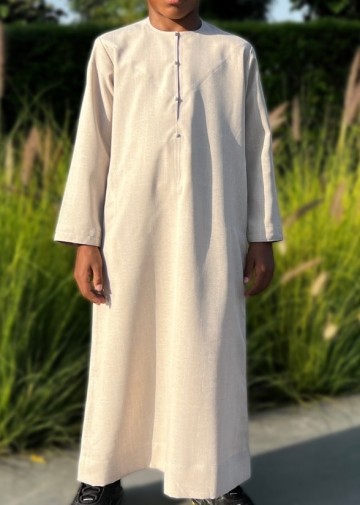 Emirati beige imperial kids   custom qamis