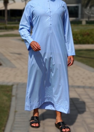 Emirati Sky Blue Linnen van Custom Qamis