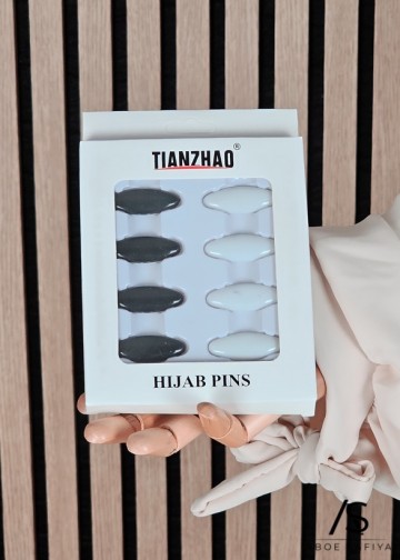 Hijab pins zwart  wit
