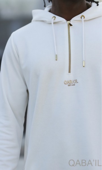 Hoody ecru court van qabail 4