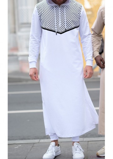 Jogging qamis quds wit van qabail