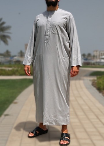 Katoen classic grijs van custom qamis