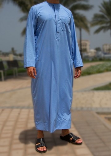 Katoen classic lichtblauw van custom qamis