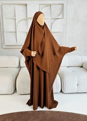 Khimar set dunya medina silk camel 2