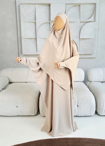 Khimar set dunya medina silk creme 2