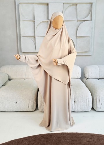 Khimar set dunya medina silk creme