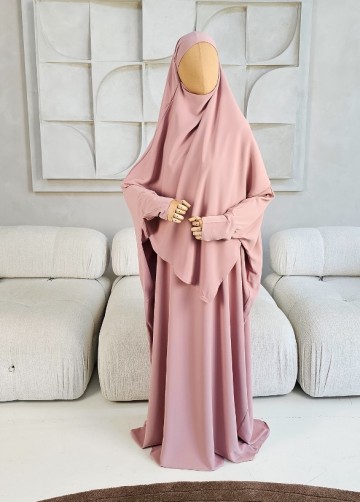 Khimar set dunya medina silk roze 2