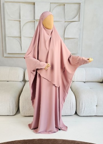 Khimar set dunya medina silk roze 3