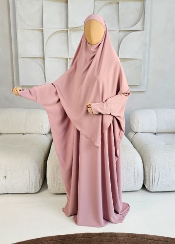 Khimar set dunya medina silk roze