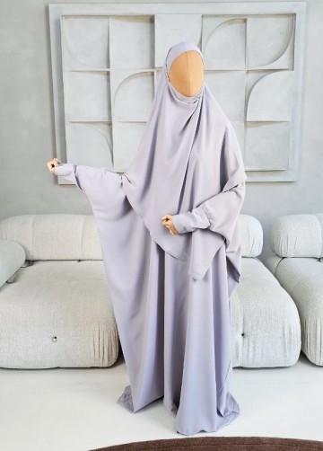 Khimar set dunya medina silk sky grey