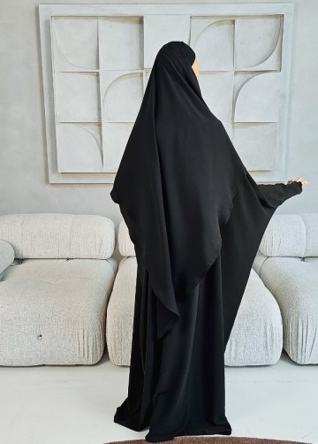 Khimar set dunya medina silk zwart 2