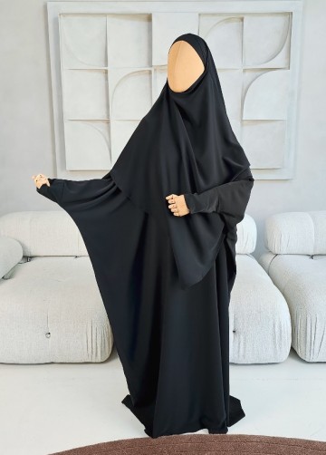 Khimar set dunya medina silk zwart
