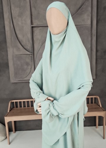 Khimar set farah buttons mint 3