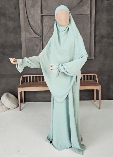 Khimar set farah buttons mint