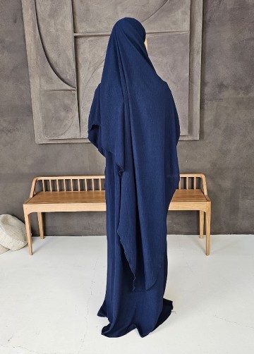 Khimar set farah buttons navy 3