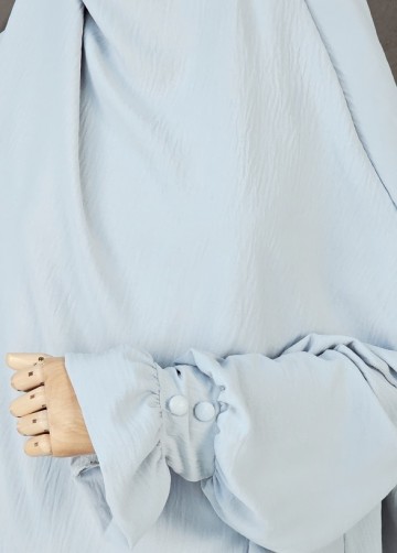 Khimar set farah buttons sky grey