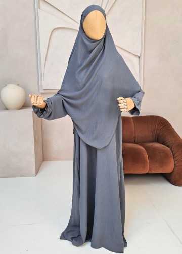Khimar set safae donkergrijs