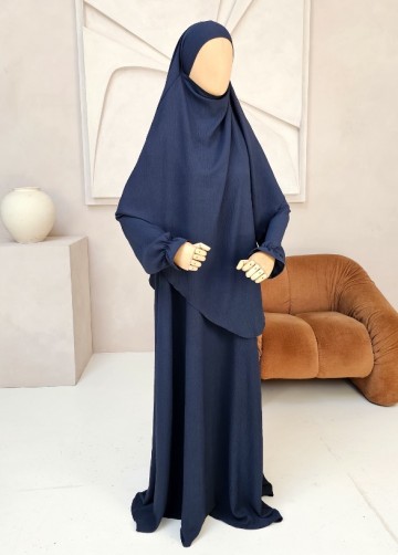 Khimar set safae navy 2