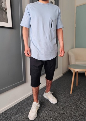 Lang t shirt technical lichtblauw van qawy