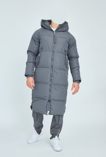 Lange parka winter grijs van frilivin 2