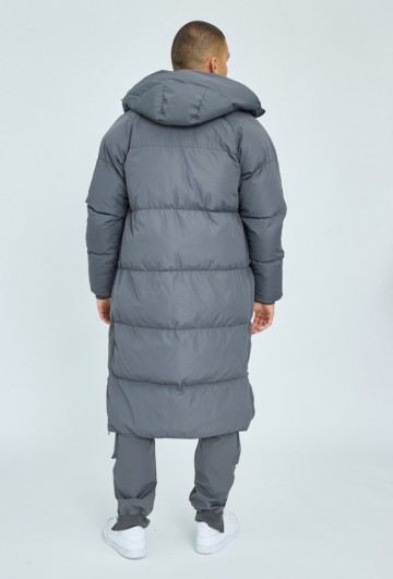 Lange parka winter grijs van frilivin 4