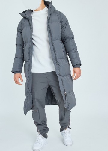 Lange parka winter grijs van frilivin